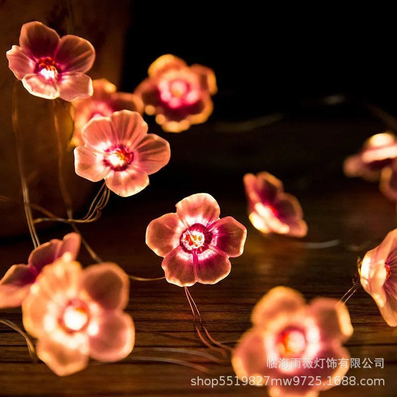 Blütenzauber LED-Lichterkette | Kirschblüten-Design | 3 m | Batteriebetrieben