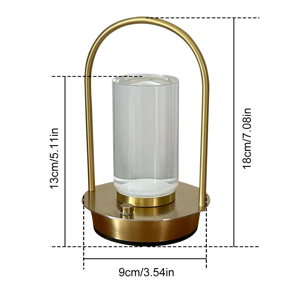 AuroraGlow LED Tischlampe | 3 Lichtfarben & Touch-Dimmung | Wiederaufladbar 2000mAh | Modernes Design | 18 × 9 cm