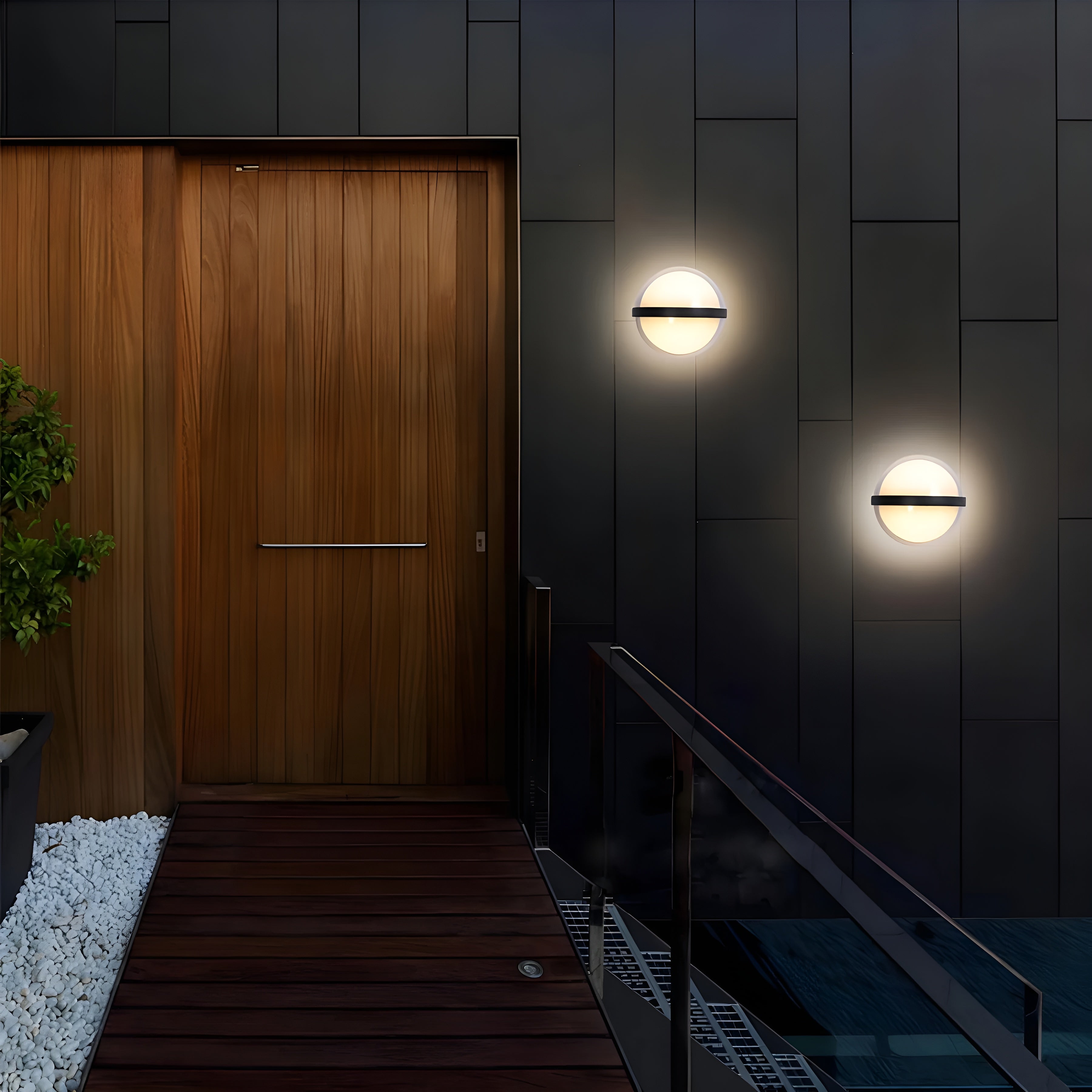 LumiGlobe Außenwandleuchte | Rundes LED-Design | Wetterfest & Energiesparend | Warm- & Kaltweiß