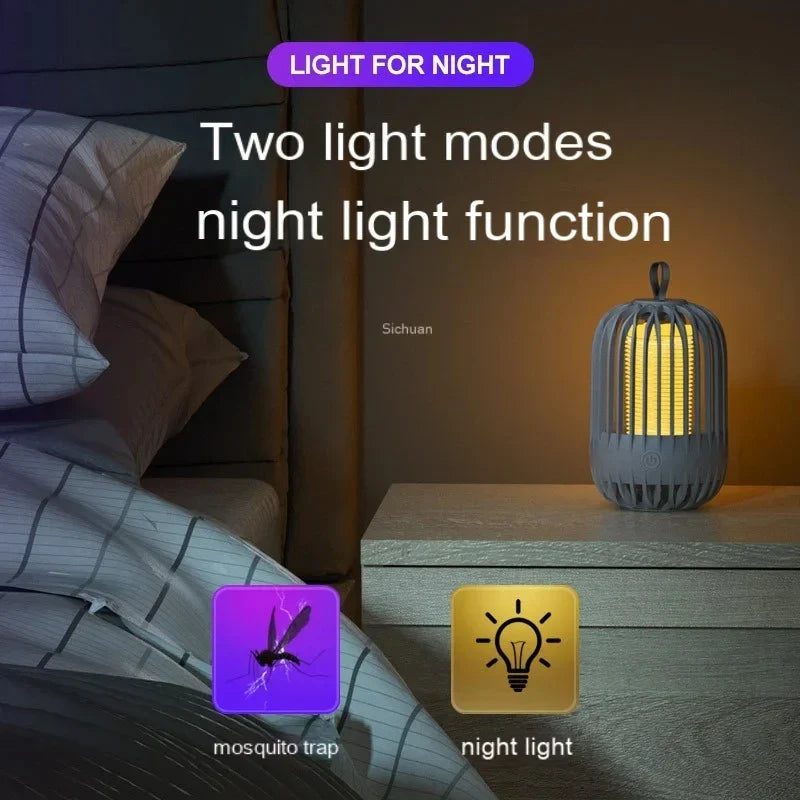 Elektrische Mückenlampe LumiCage | USB-Akku | LED-Nachtlicht & Insektenfalle | Für Innen & Camping | 13,5 x 8,5 cm