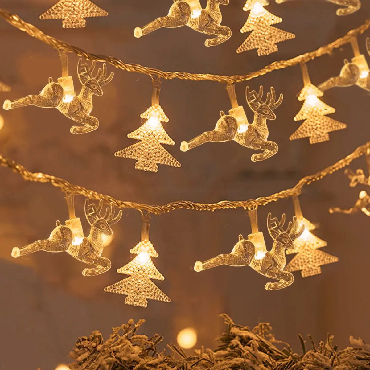 LED Lichterkette FrostGlow | Schneeflocken & Weihnachtsbaum Design | 2025 Weihnachtsdeko | Warmweiß & Bunt | Für Baum & Zuhause