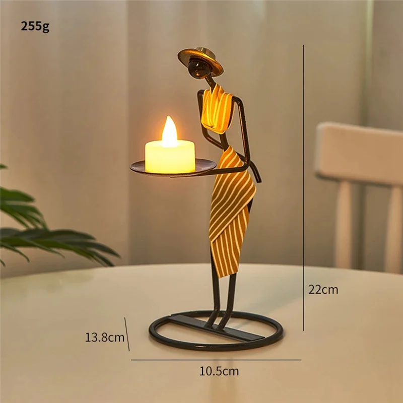 Nordara Light Vintage-Metallkerzenhalter | Nordischer Luxus-Stil | 22 cm | Romantische Tisch- & Hochzeitsdeko