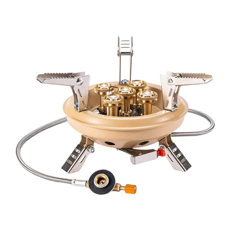 Flamurion Camping-Gaskocher 16000W mit Piezozündung | Faltbarer Hochdruck-Gasbrenner für Outdoor & Notfälle | Für Butan/Propan