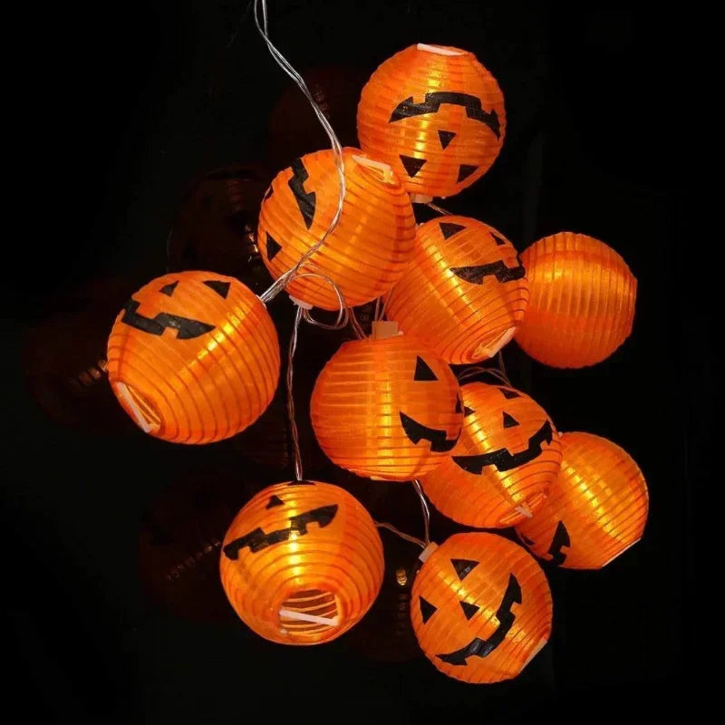 Lumora Glow Halloween Kürbis LED-Lichterkette | 1,5 m | 10 Warmweiße LEDs | Party- & Deko-Highlight