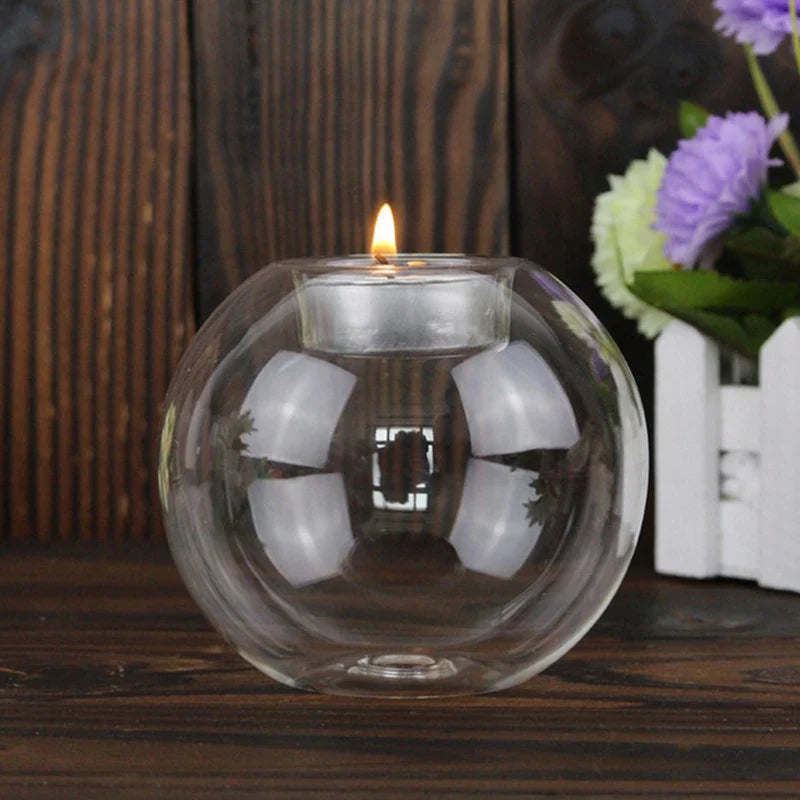 LUMORIA Glas-Teelichthalter | Transparent & Minimalistisch | Für Romantische Deko & Events