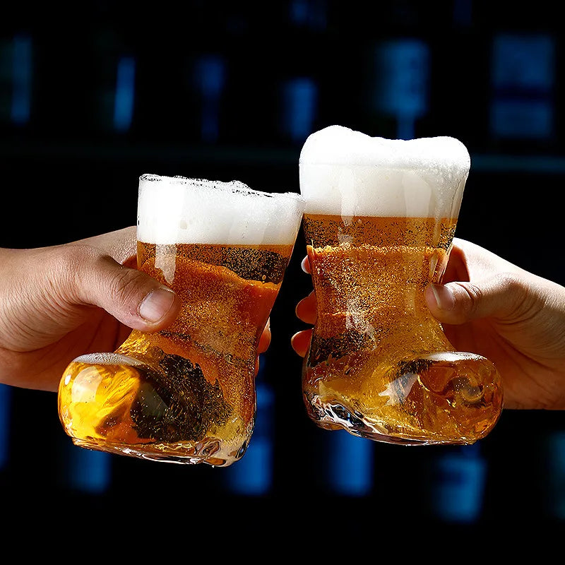 ProstStiefel Bierglas Stiefel | 300 ml | Traditionelles Partyglas | Robustes Qualitätsglas | 12×8×5 cm