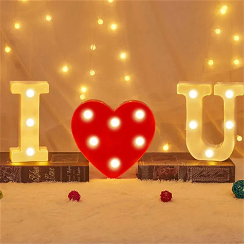 LED Buchstaben Lampe | Luminous Alphabet Light | Warmweiß & Batteriebetrieben | Hochzeit, Geburtstag & Partydeko