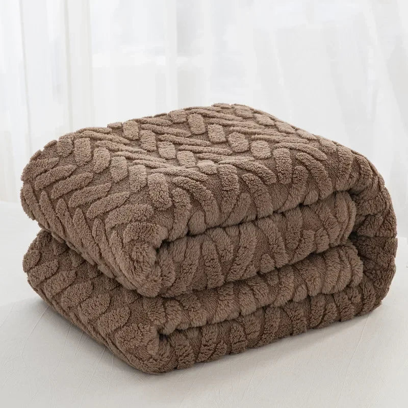 Jacquard-Fleece-Decke CozyWeave | Einlagig & Beidseitig | Weiches Tafu- & Shu-Baumwollfleece | Für Herbst & Winter