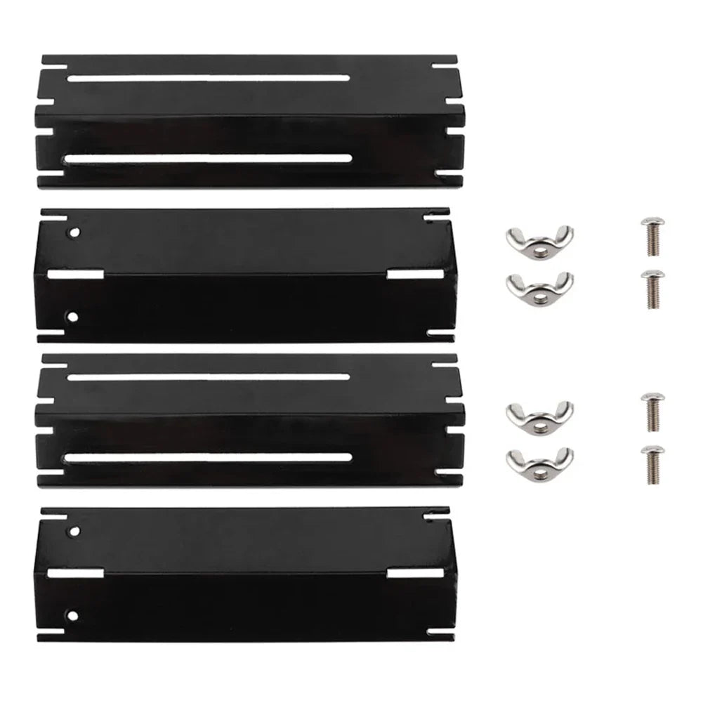 Grillpanzer Verstellbares Hitzeschild für Gasgrills | Ersatz-Thermoplatten aus Emaille | 2/4 Paar Set | Universal einstellbar 30–56 cm