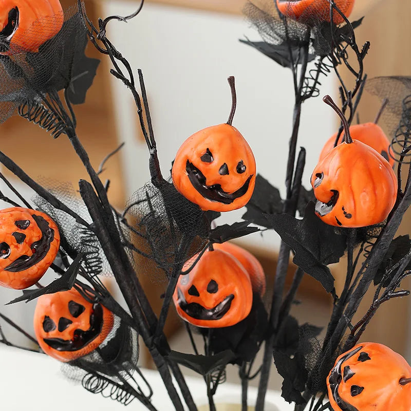 SchattenKürbis | Halloween-Deko | Kürbis mit Geistergesicht | Dunkler Stil | Schaumstoff-Design