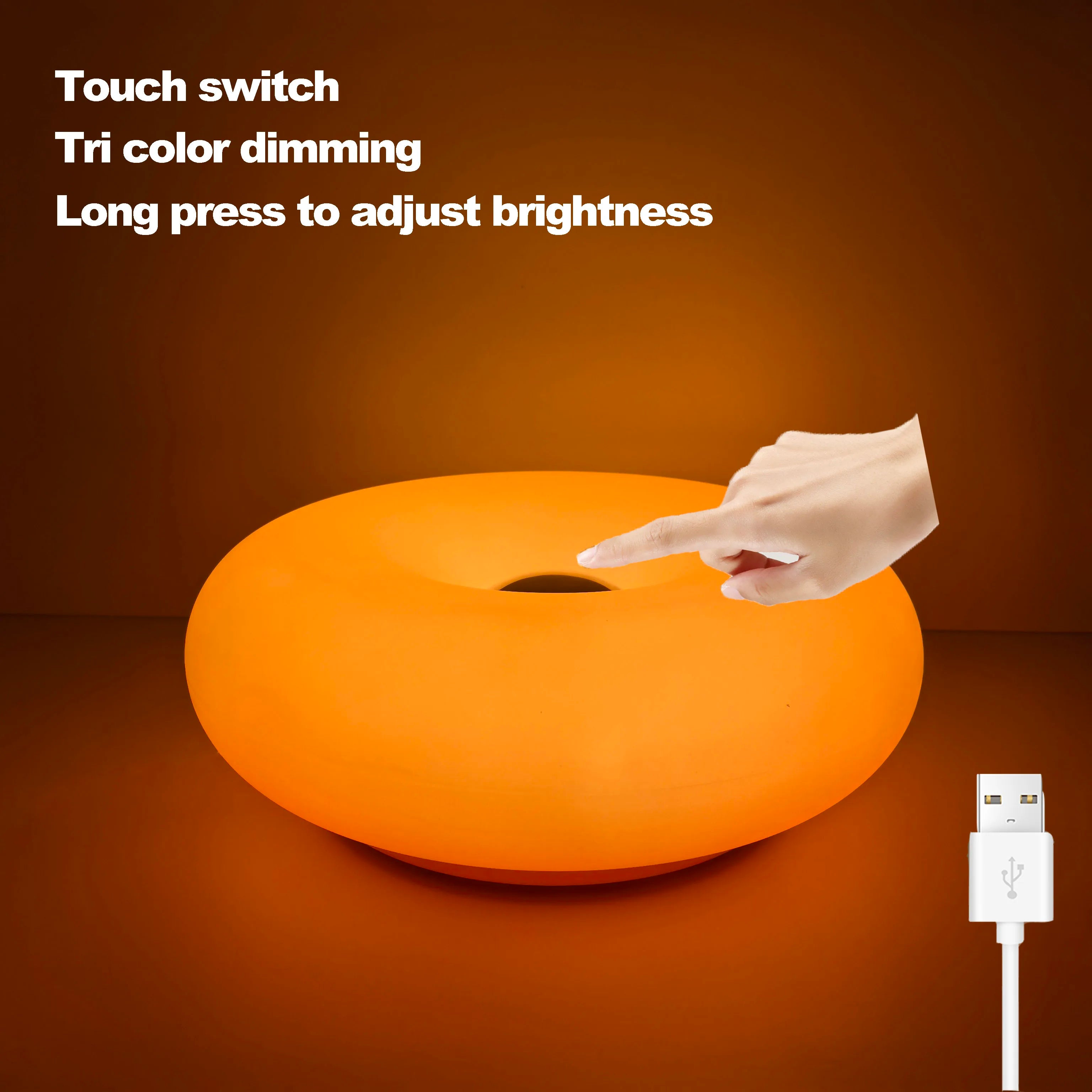 Tischlampe Luminoro Bauhaus | USB & Touch | RGB 16 Farben mit Fernbedienung | Ambientelicht für Wohn- & Schlafzimmer