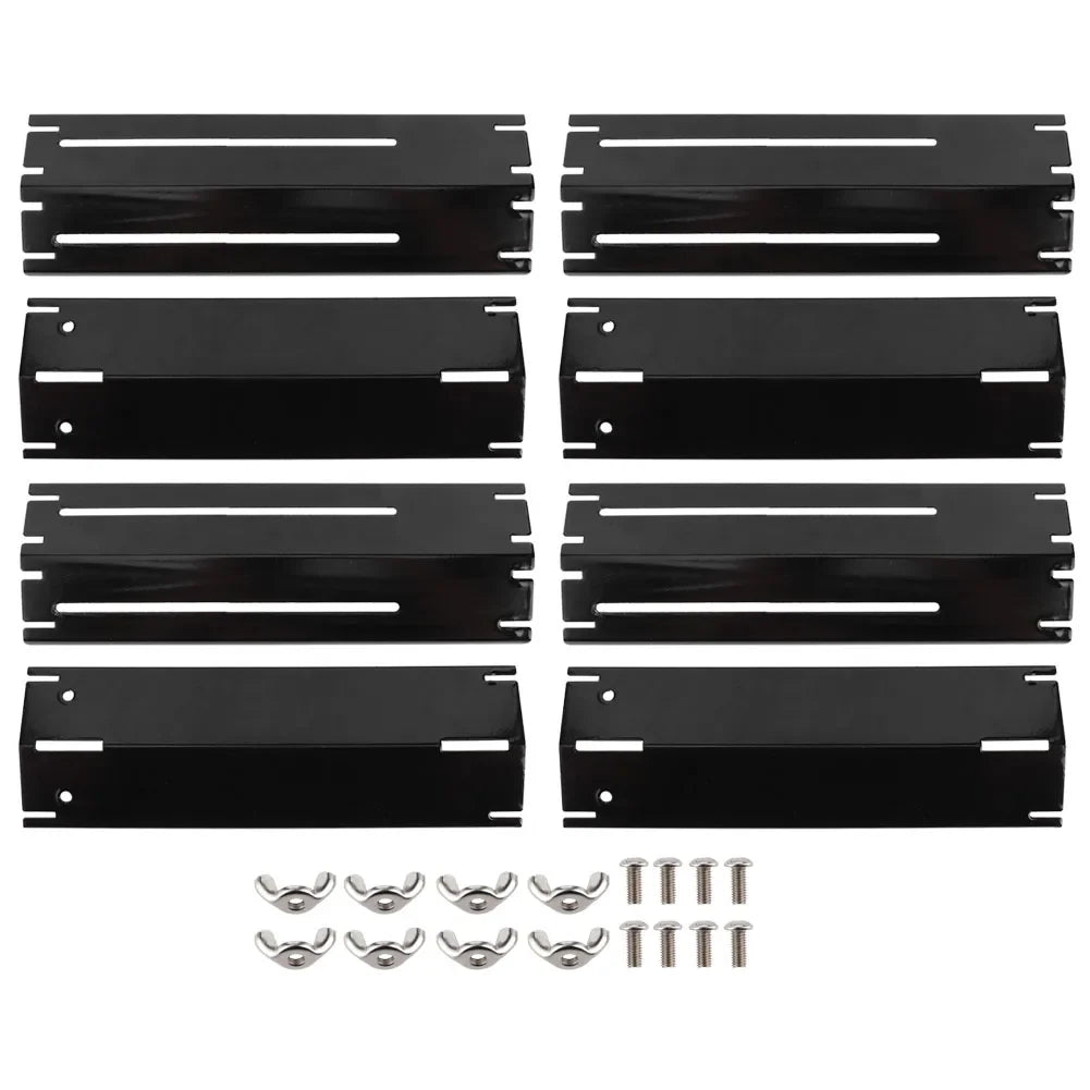 Grillpanzer Verstellbares Hitzeschild für Gasgrills | Ersatz-Thermoplatten aus Emaille | 2/4 Paar Set | Universal einstellbar 30–56 cm