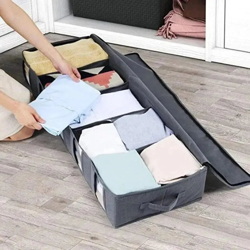 SpaceSaver Unterbett-Aufbewahrungstasche | Faltbar | Mit Griffen | Vliesstoff