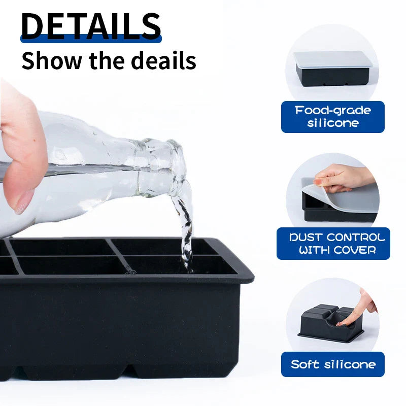 FrostForm Große Eiswürfelform aus Silikon | BPA-frei & Flexibel | Für XXL-Eiswürfel, Cocktails & Küche | Leicht zu Reinigen