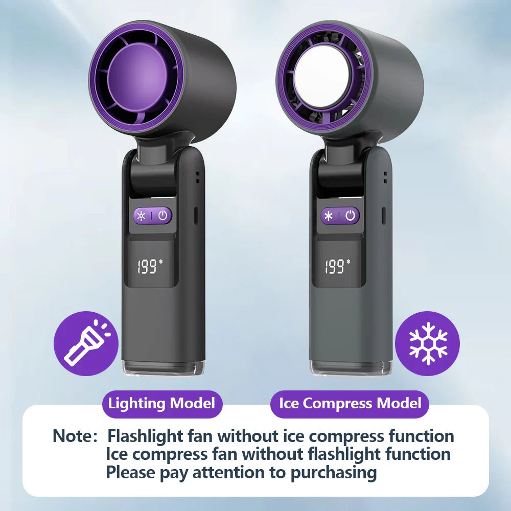 Mini-Kühlventilator FrostJet 199 | 199 Geschwindigkeiten | Eis-Kühlmodus | 4000mAh Akku | Tragbar & Wiederaufladbar