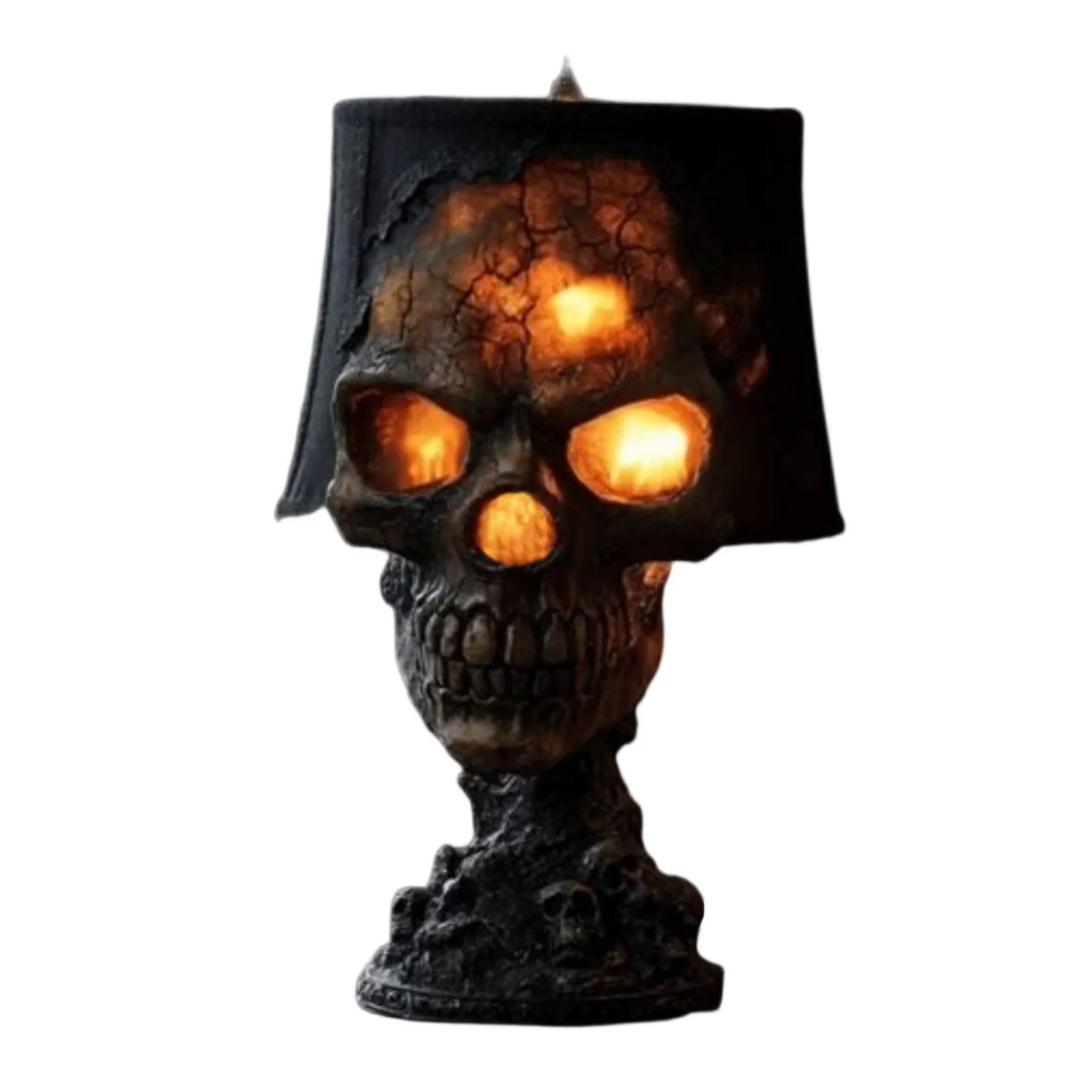 Gothic Tischlampe SkullFire | Halloween Schädel Deko | LED Ambient Light | 20 x 11 x 11 cm