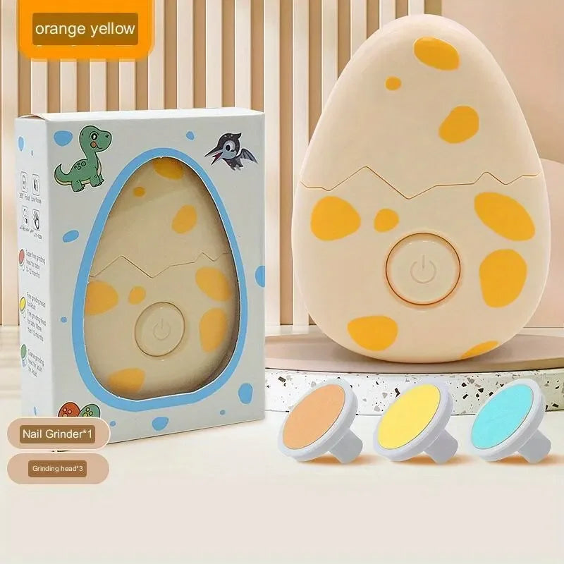 DinoCare | Elektrischer Baby-Nageltrimmer | Sicherheits-Nagelpflege-Set mit 3 Schleifköpfen | Leise & Schonend für Neugeborene