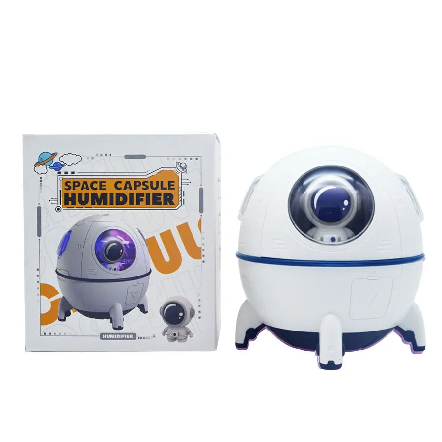 AstroMist Luftbefeuchter | Astronaut & Raumkapsel Design | LED Stimmungslicht | 220 ml | 11 × 11 × 11,9 cm