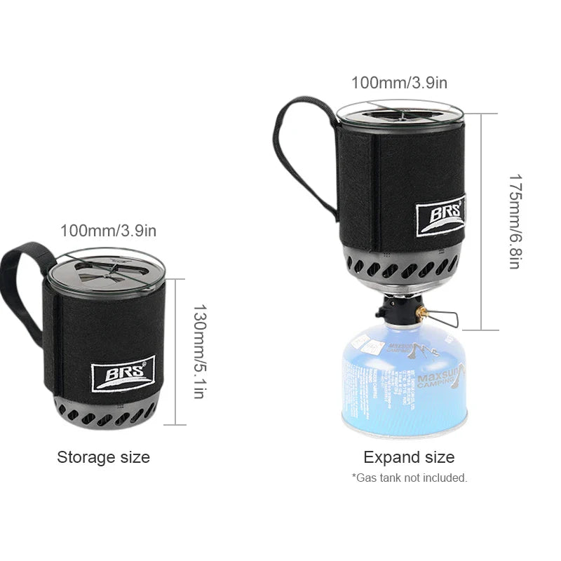 TrailFlame Ultraleichter BRS-61 Camping-Kocher mit integriertem Wärmespeichertopf | Outdoor-Gaskocher für Trekking & Rucksackreisen