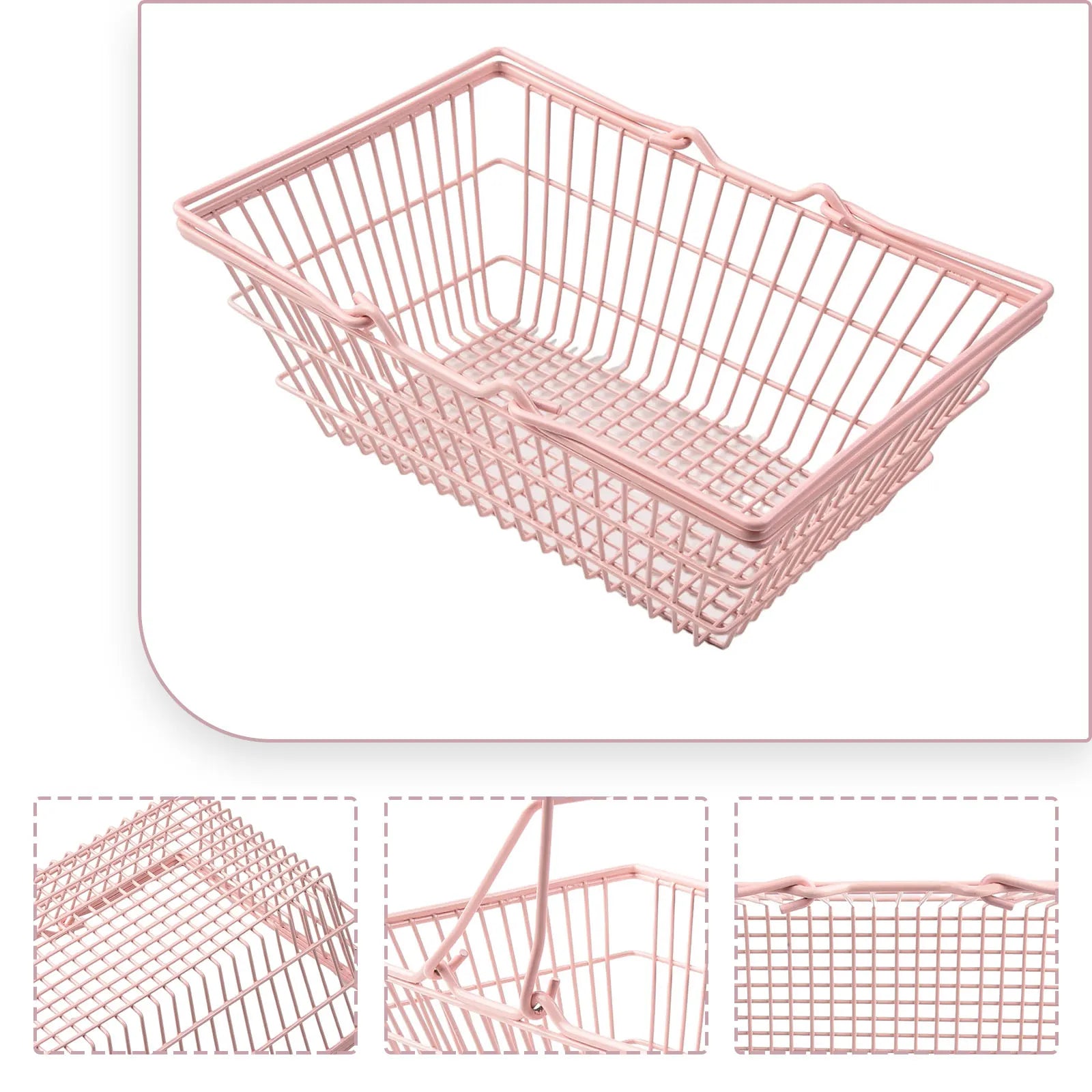 Deko-Metallkörbchen Roseliné CharmKorb | Aufbewahrungskorb in Pink | In 3 Größen (S/M/L) | Für Kosmetik, Schreibtisch & Kinderzimmer