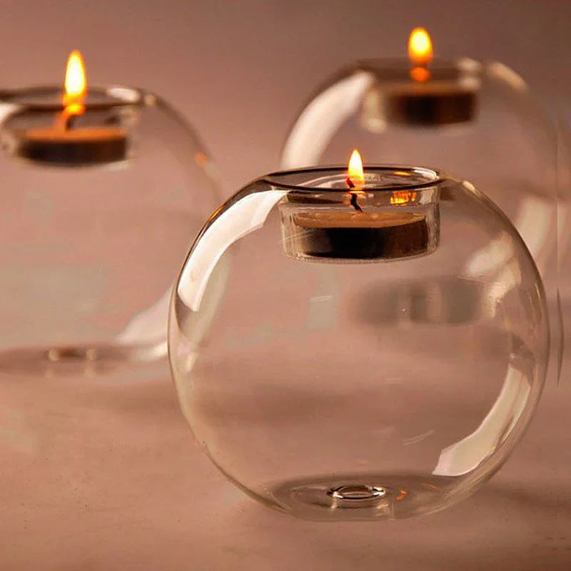 LUMORIA Glas-Teelichthalter | Transparent & Minimalistisch | Für Romantische Deko & Events