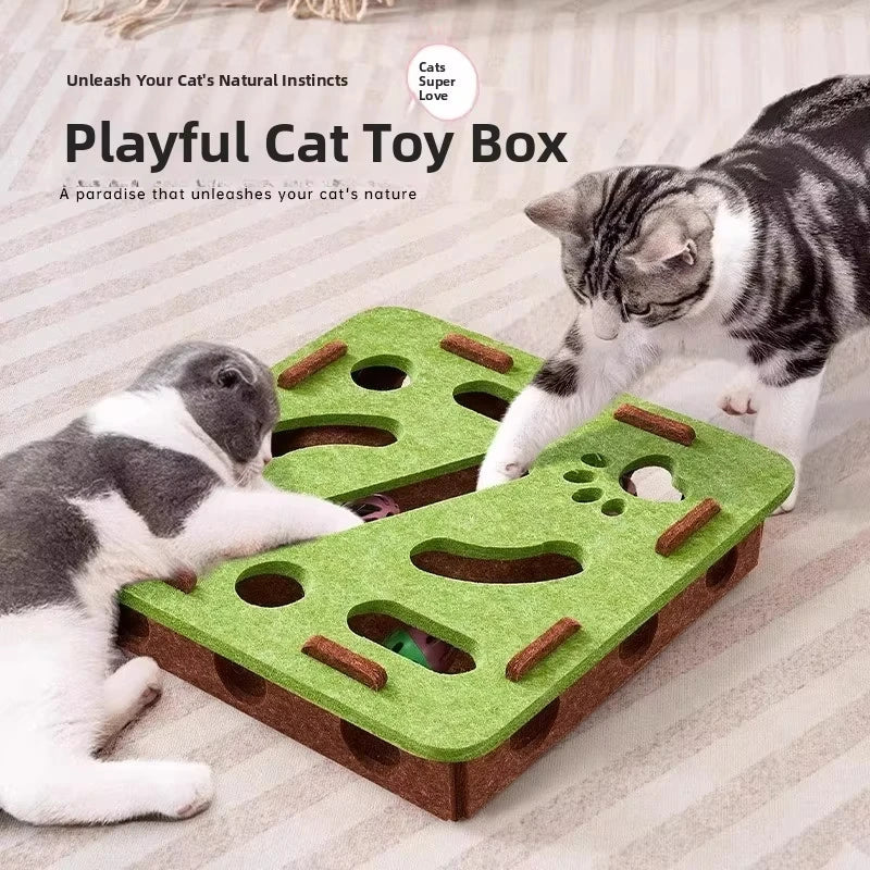 Katzen-Kratzspiel PurrArena | Sisal Kratzbaum & Spielstation | Interaktiv & Platzsparend | Für Wohnungskatzen