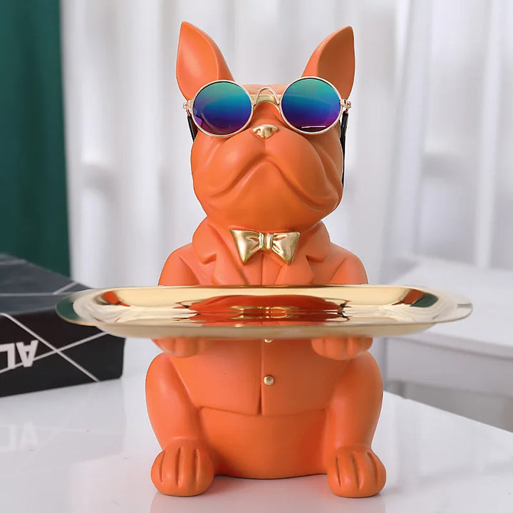 Decodoggo Bulldog Schlüsselhalter Dekorfigur | 26 cm | Aus Harz | Stilvoll & Funktional | Für Schlüssel & Kleinteile