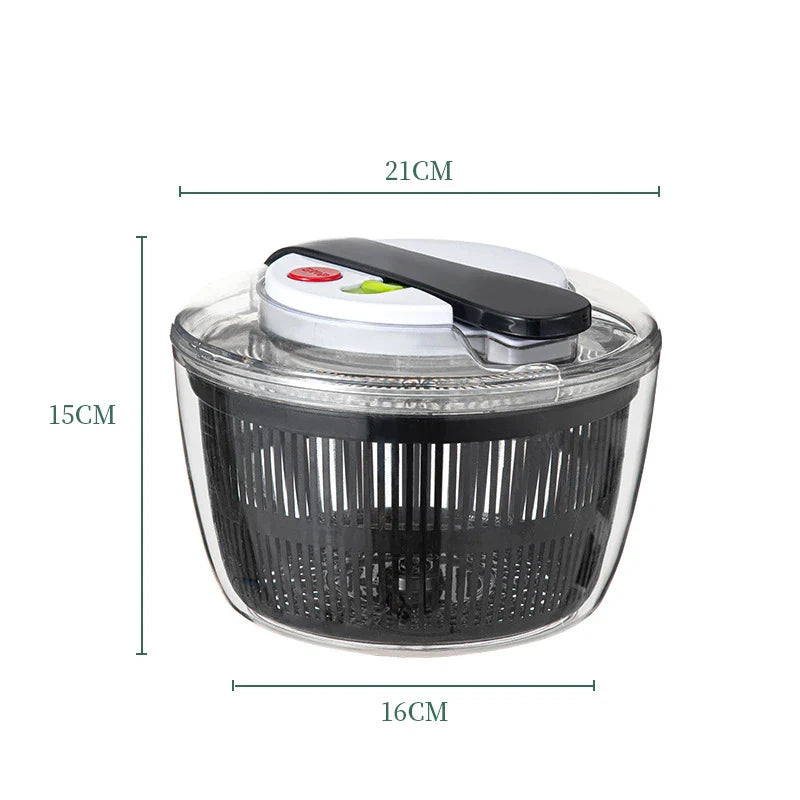 SpinFresh Salatschleuder 3L mit Deckel | Einhandbedienung & Rutschfester Stand | Salatwascher & -trockner für Gemüse & Obst | BPA-frei & Praktisch