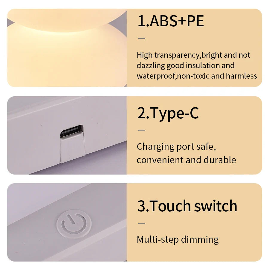 AuraGlow LED-Tischlampe | 16 RGB-Farben & Warmweiß | Touch-Dimmung | USB-Betrieb | 3W