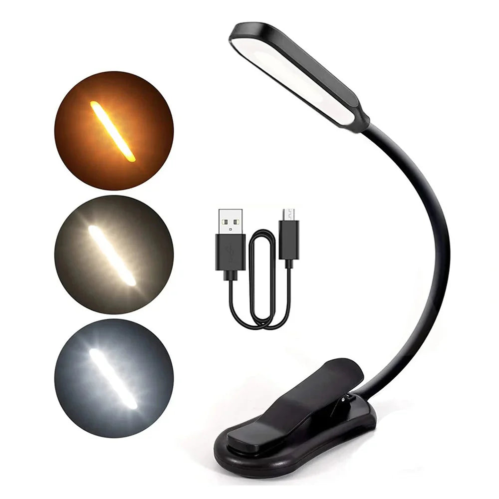 LumiLeaf 7 LED Leselampe | USB Wiederaufladbar | 3 Farbtemperaturen & 9 Helligkeitsstufen | Flexibel & Augenschonend