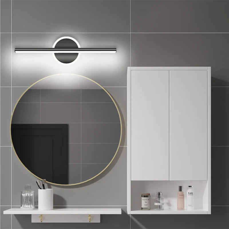 LED Wandleuchte LineaLux | Schwarz & Gold | 40/60/80 cm | Warm-, Kalt- & Dreifarb-Licht | Moderne Spiegel- & Wandbeleuchtung