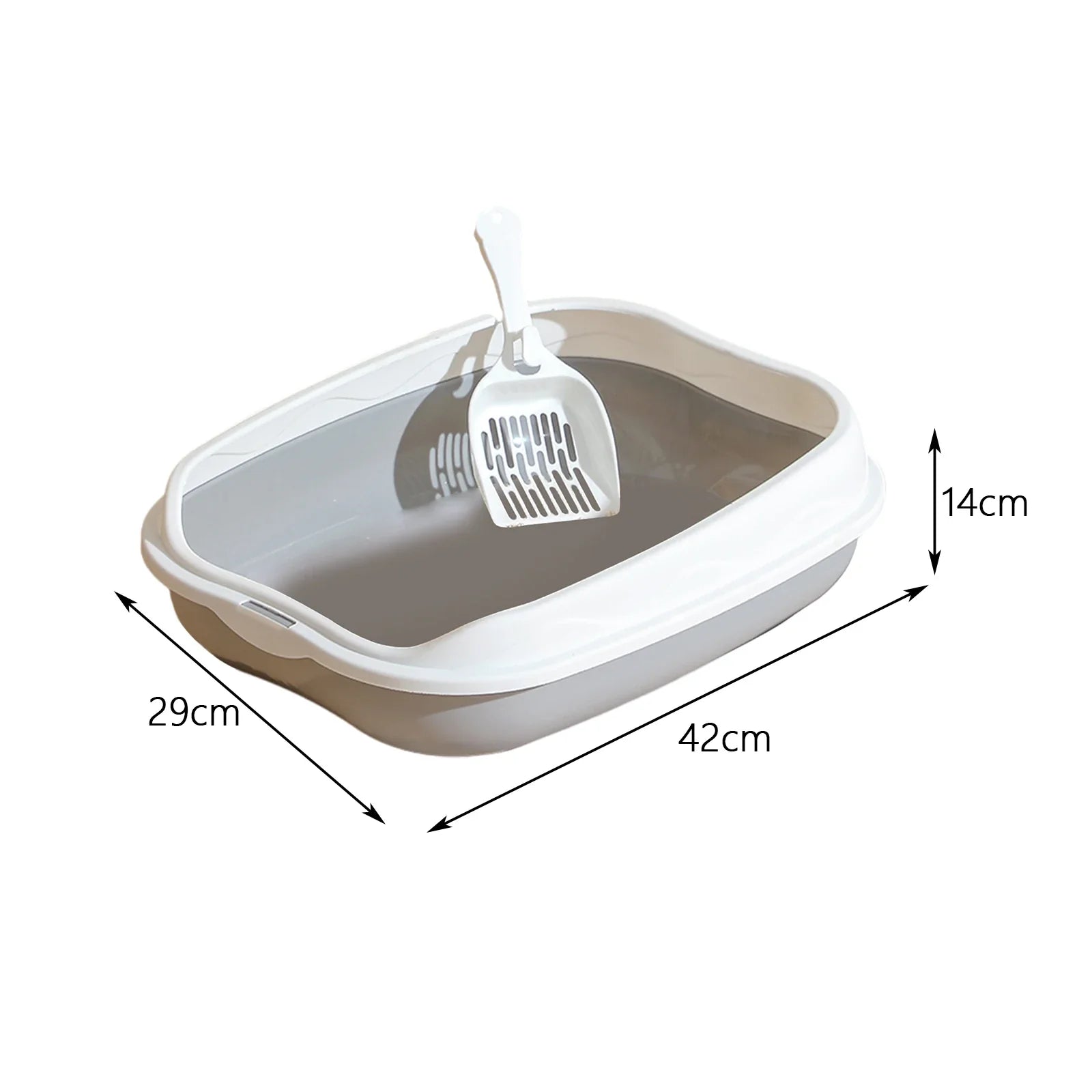 Halbgeschlossene Katzentoilette Mewlo AirClean | Spritzschutz-Katzenklo mit Anti-Streu-Pedal | Großzügige Öffnung & Belüftung | 42×29×12 cm