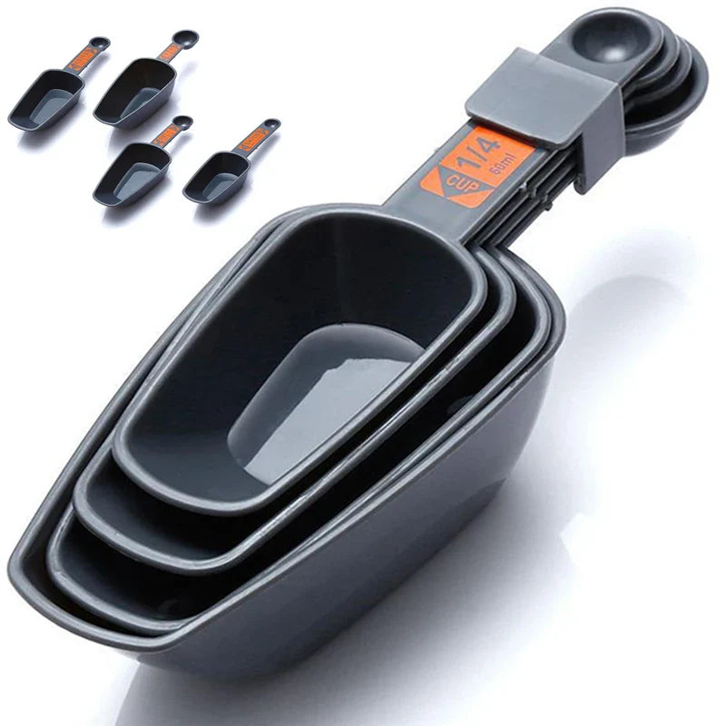 CookMate | 4er Messbecher-Set | 1/4 Cup bis 1 Cup | Kunststoff mit Skala | Küchenhelfer für Backen, Kochen & Kaffee