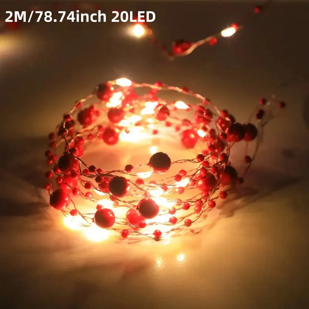 LumiPerla Perlen-Lichterkette | 2 m / 5 m | 20 / 50 LED | Warmweiß | Batteriebetrieben & Flexibel