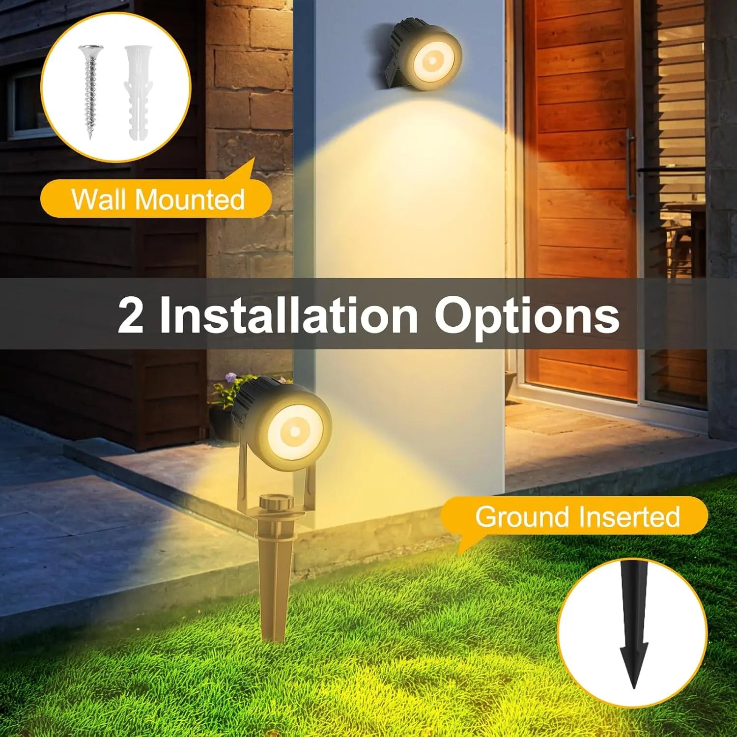 Solar Gartenstrahler LumiGlow DuoColor | 3000K/6000K Warm- & Kaltweiß | IP65 Wasserdicht | Automatischer Dämmerungssensor