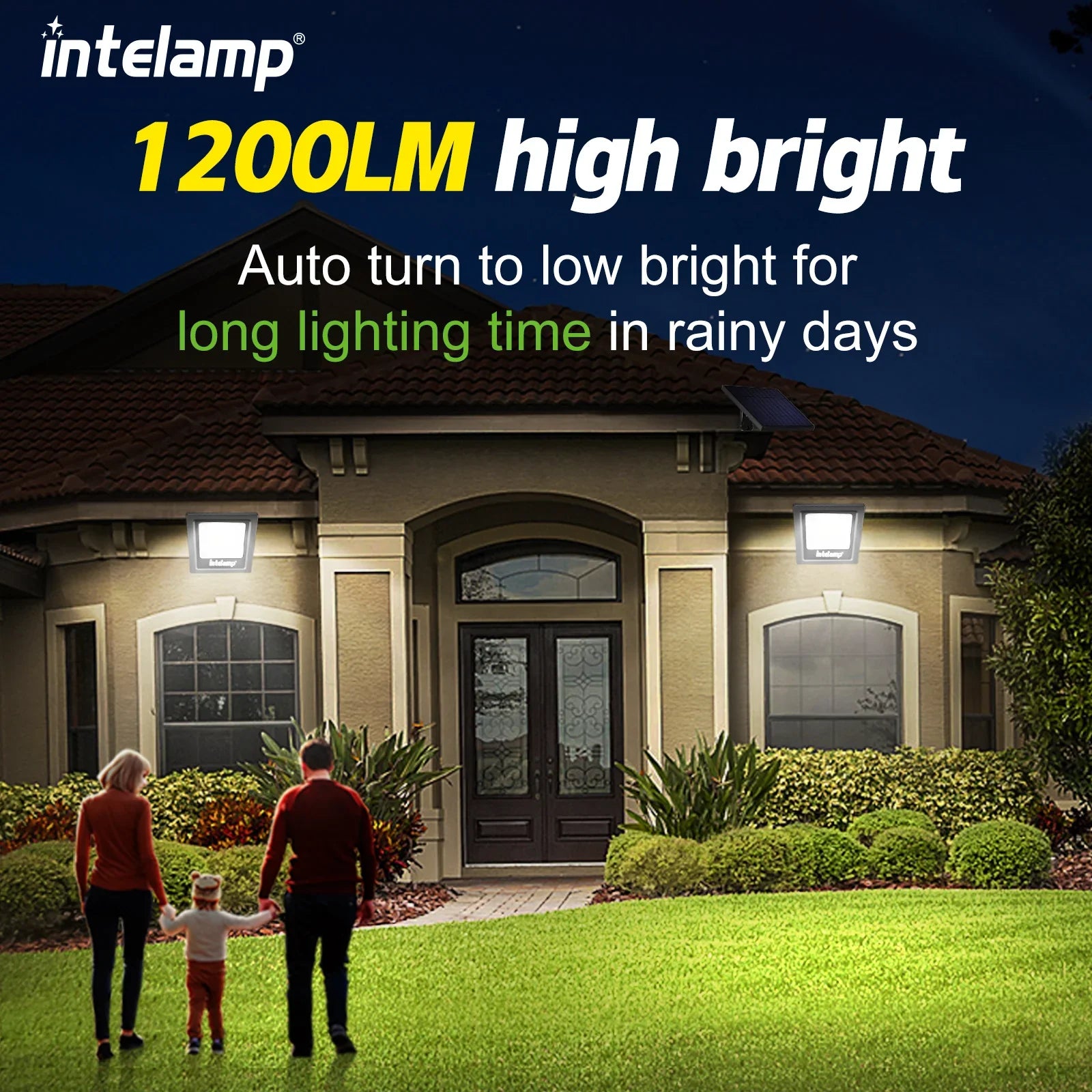 Solar LED Sicherheitsstrahler LumiSecure Duo | 2er-Set | 1200LM Superhell | IP65 Wasserdicht | Garten, Hof & Terrasse
