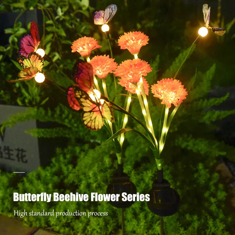 Solar Gartenleuchten PapillonGlow | 6 Schmetterlings-Blütenköpfe | Intelligente Lichtsteuerung | Deko-Solarleuchten für Außenbereiche
