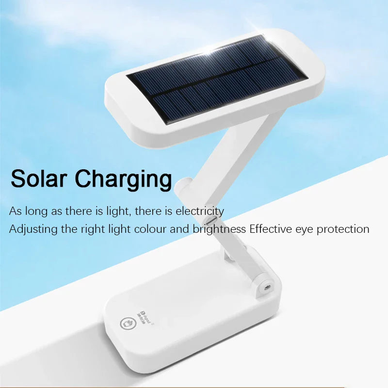 Solar LED Tischlampe | Faltbar & Dimmbar | USB Wiederaufladbar | Augenschonend & Modern