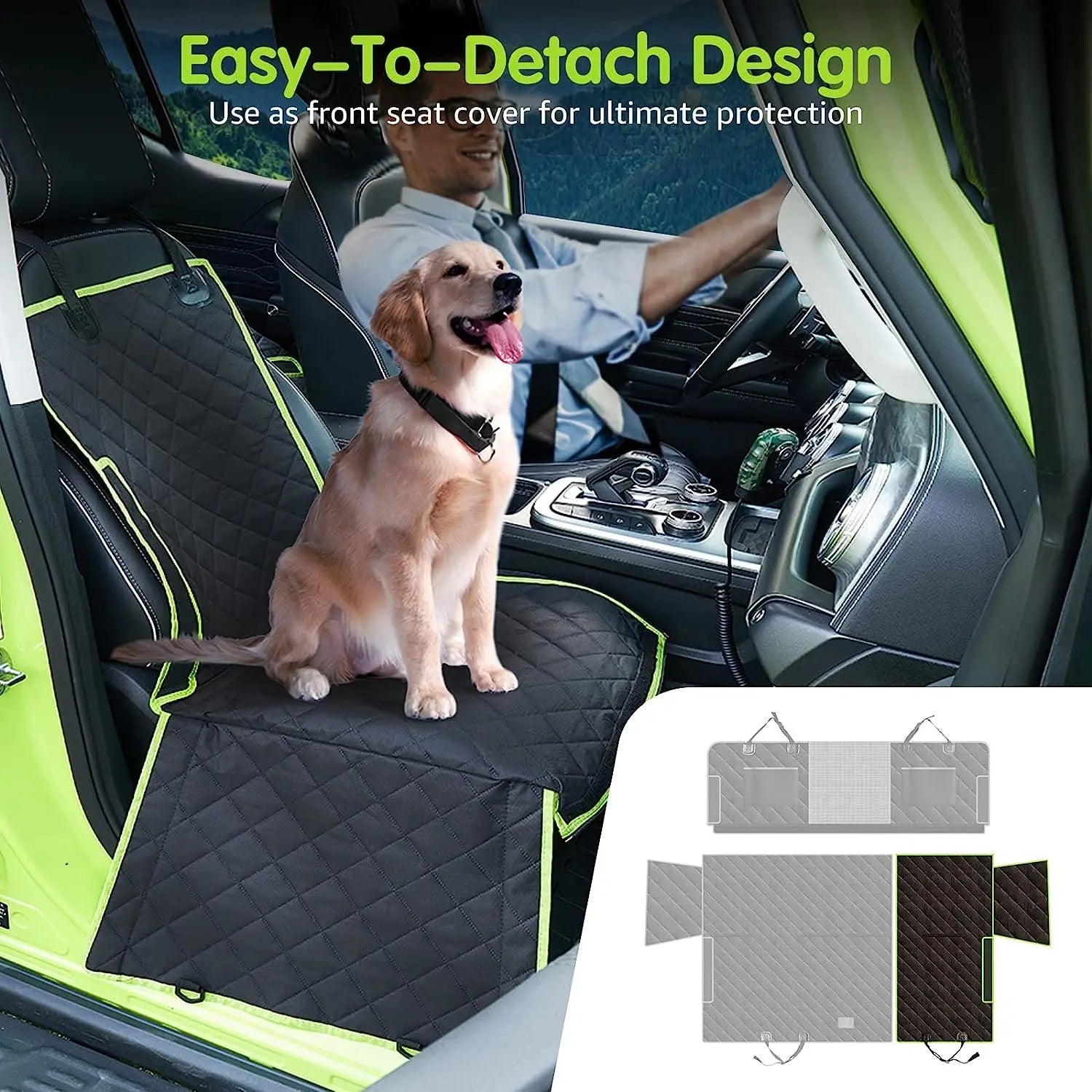 PawRide Hunde Autoschondecke Rückbank | 6-in-1 Design | Wasserdicht & Rutschfest | Für Auto, SUV & LKW