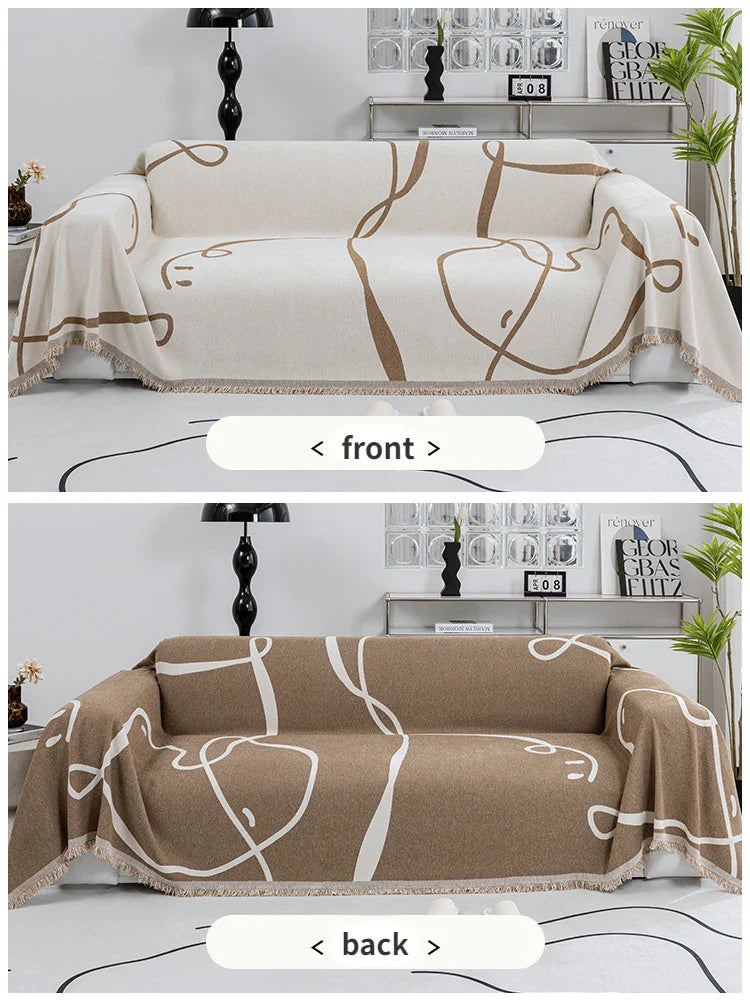 Velvyn | Chenille Sofaüberwurf | Vollständige Sofahusse & Decke in Schwarz | Staubdicht, Weich & Vielseitig | Waschbar & Pflegeleicht