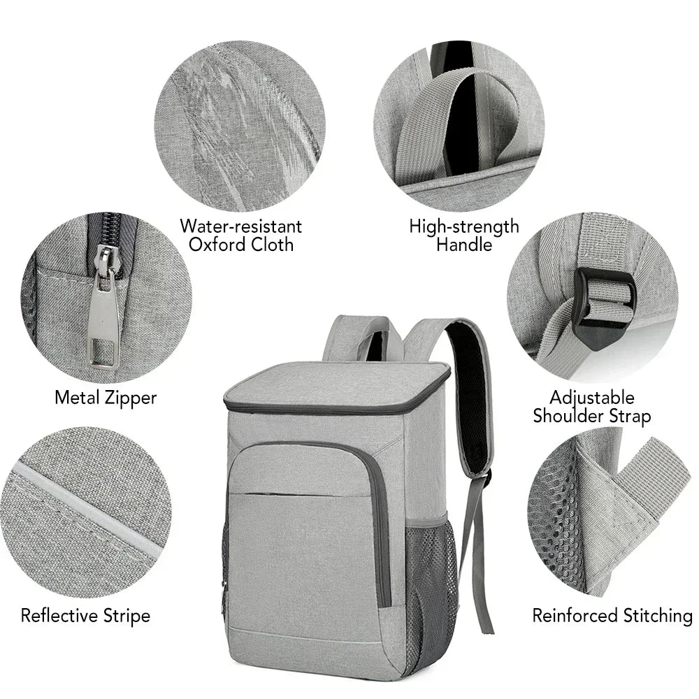 FrostoPak Kühlrucksack 30L | Auslaufsicher & Isoliert | Für Camping, Wandern & Picknick | Oxford-Gewebe