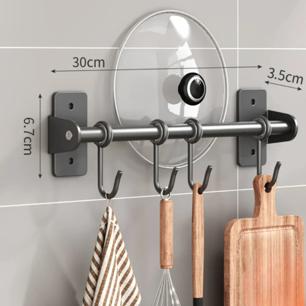 Wandhakenregal KüchMeister | Platzsparend & Robust | Stahl Schwarz | Für Ordnung mit Stil