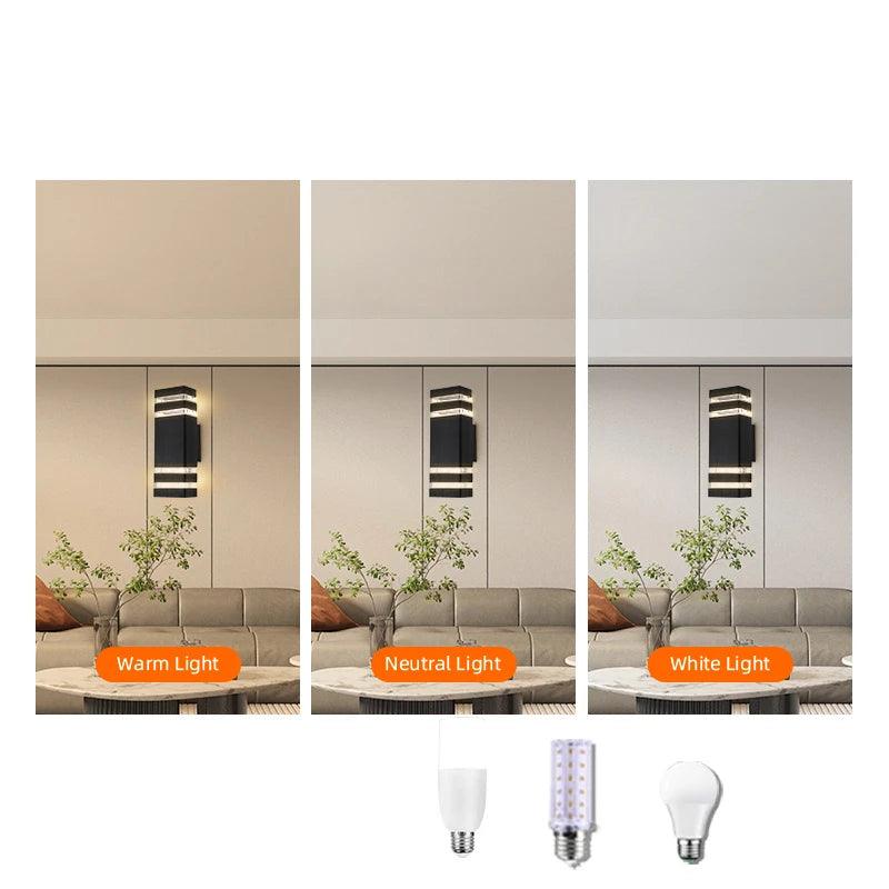 LumiBloc LED Außenwandleuchte | Up & Down Effekt | E27 Fassung | IP65 Wasserdicht | Modernes Design für Garten & Balkon