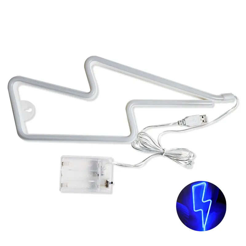 LED Neon Wandlampe BOLTRIX | Blitz-Design | USB & Batteriebetrieb | Für Party, Deko & Schlafzimmer
