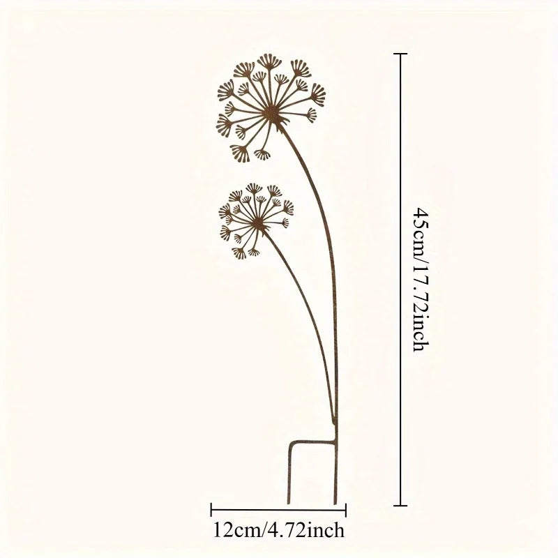 Florandis Metall-Gartenstecker Blume | Dekostecker für Balkon, Beet & Pflanzkübel | Wetterfest & detailreich