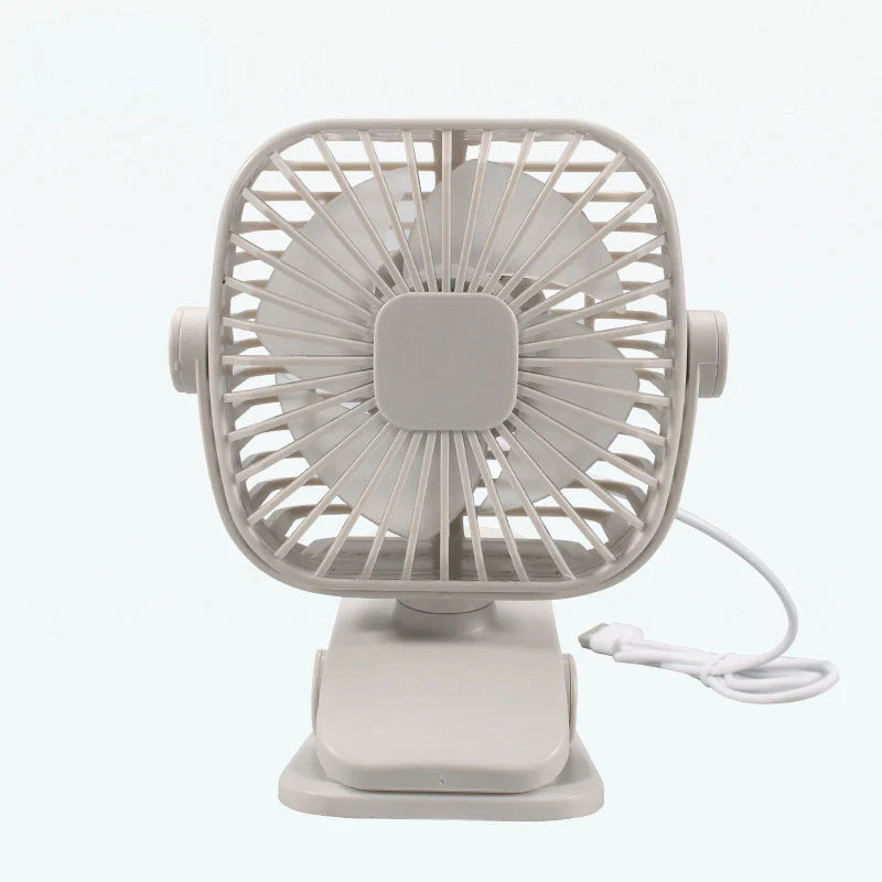 USB Mini-Ventilator SilentBreeze | Tragbar & Wiederaufladbar | Leise Tisch- & Clip-Lüfter für Schreibtisch & Bettgestell