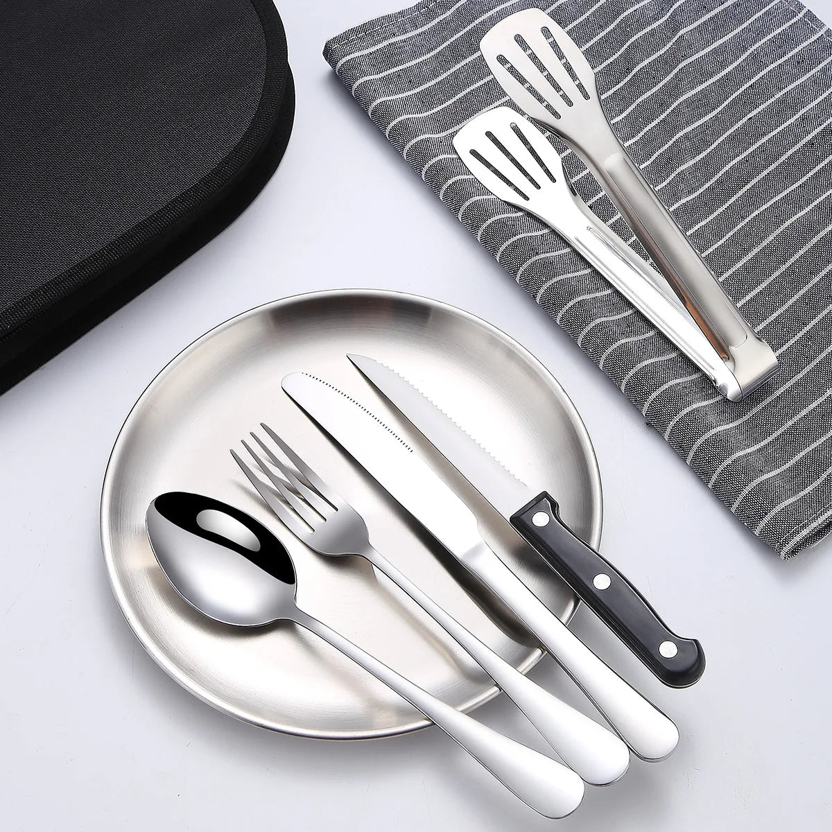 Camping Besteckset Silviora Gear | 10/20-teilig | Edelstahl | Für Outdoor, Picknick & Reisen