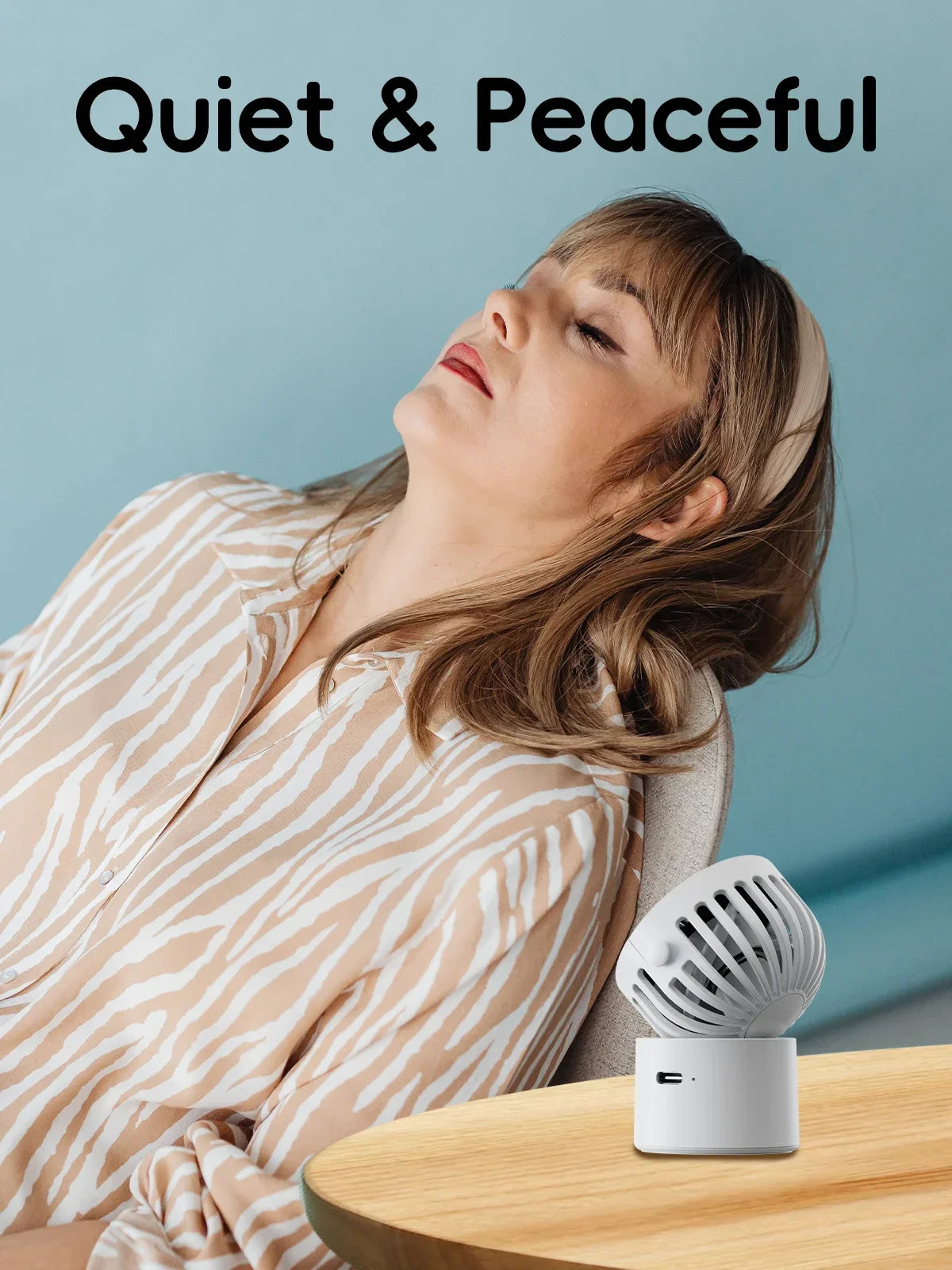 Mini-Ventilator CoolEase GoClip | Tragbarer USB-C Lüfter mit 1000 mAh Akku | Zum Umhängen, Anstecken oder Aufstellen | 3-in-1 Sommer-Frische für Unterwegs