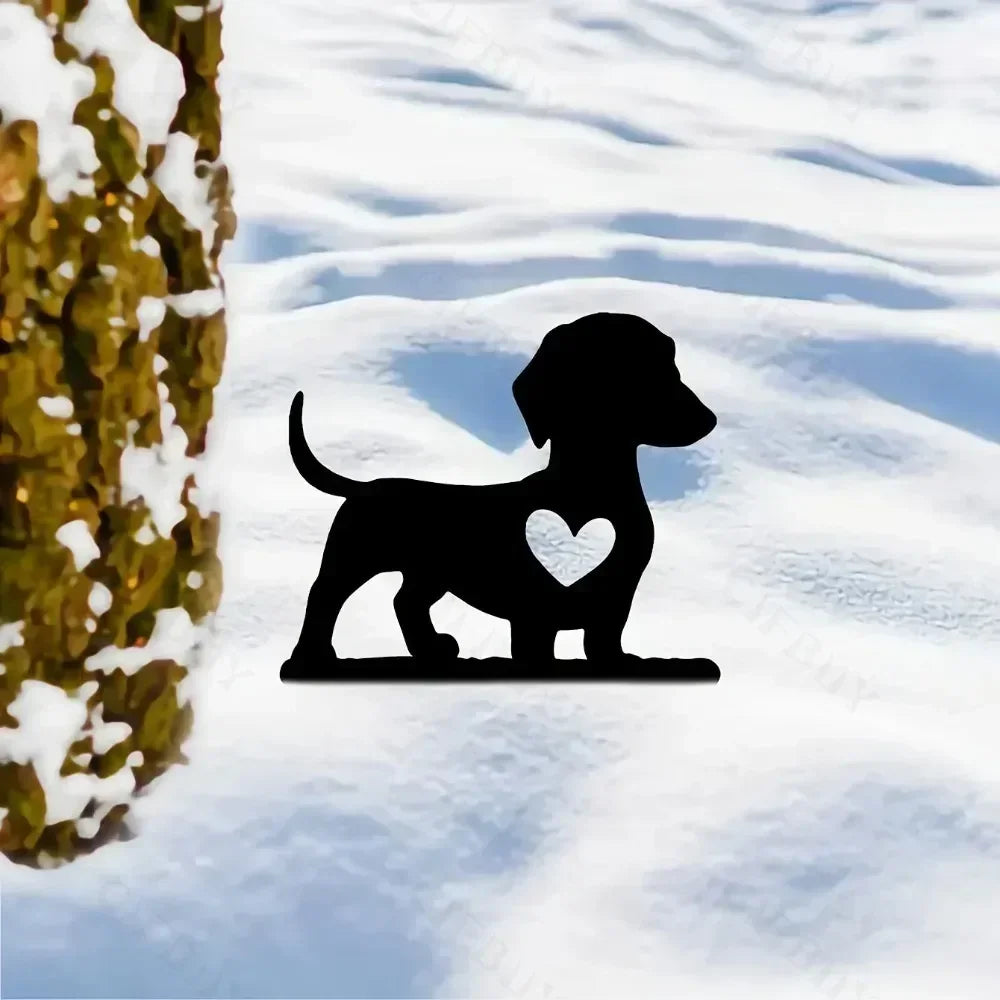 Gartenstecker TikiPaw | Hund im Tiki-Design | Metall Dekofigur | Wetterfest & Handgefertigt