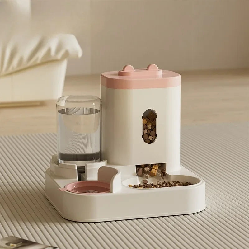 PawLuxe Automatischer Futterspender | 2-in-1 Futter- & Wasserspender | Große Kapazität | Hygienisch & Umfallsicher